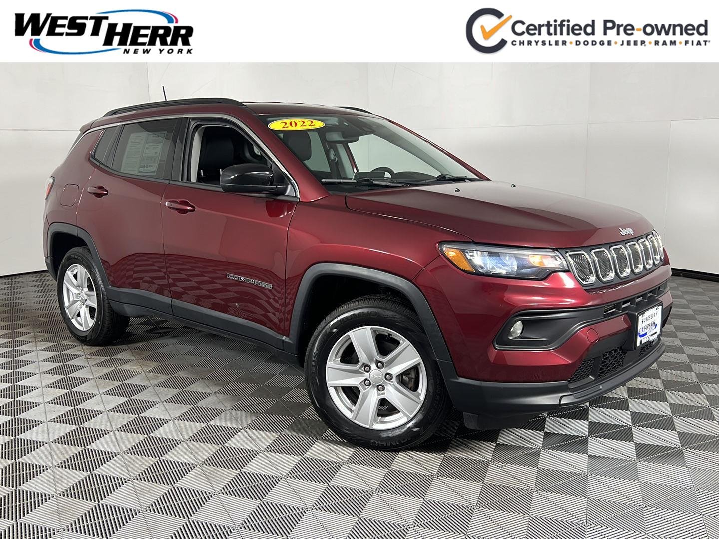 Certified Used 2022 Velvet Red Pearlcoat Jeep Latitude image 1