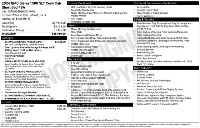 Used 2024 Volcanic Red Tintcoat GMC SLT image 1
