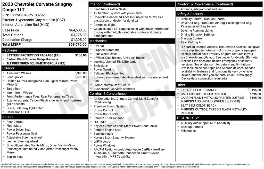 Used 2023 Gray Chevrolet Stingray image 6