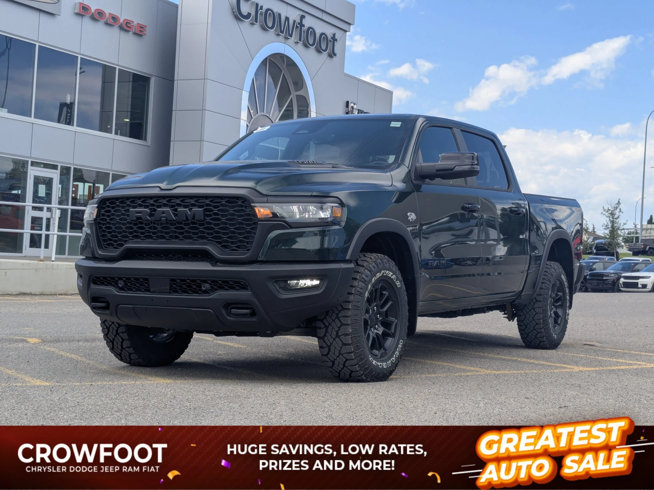 New 2026 Green RAM Rebel - - Level 2 Grp - Luxury Leather - Pano Sunroof - Harman/Kardon Audio & More! image 1