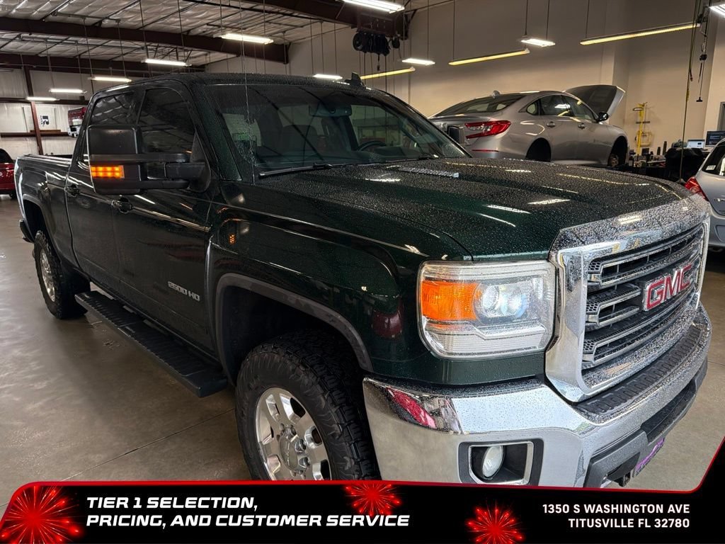 Used 2015 EMERALD GREEN METALLIC GMC SLE image 2