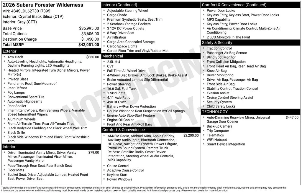 Certified Used 2026 Black Subaru Wilderness image 4