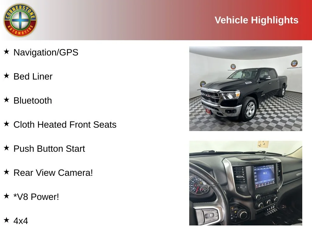 Used 2019 RAM Ram 1500 Pickup Big Horn/Lone Star with VIN 1C6SRFFT2KN626584 for sale in Elk River, Minnesota
