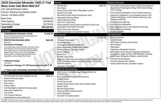 Used 2025 Sterling Gray Metallic Chevrolet LT Trail Boss image 38