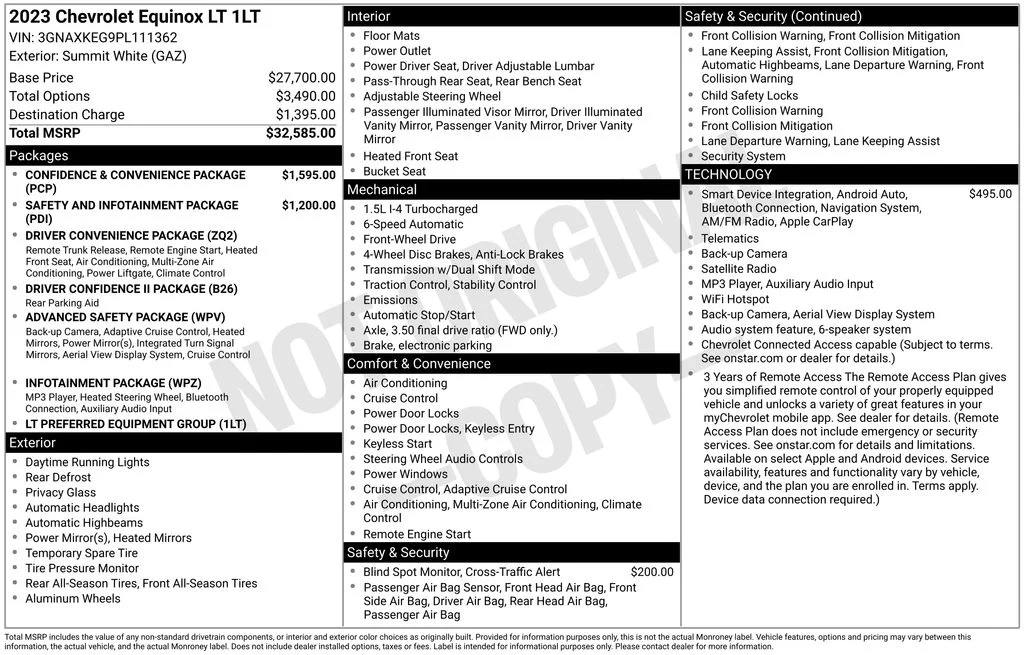 Used 2023 White Chevrolet LT image 5
