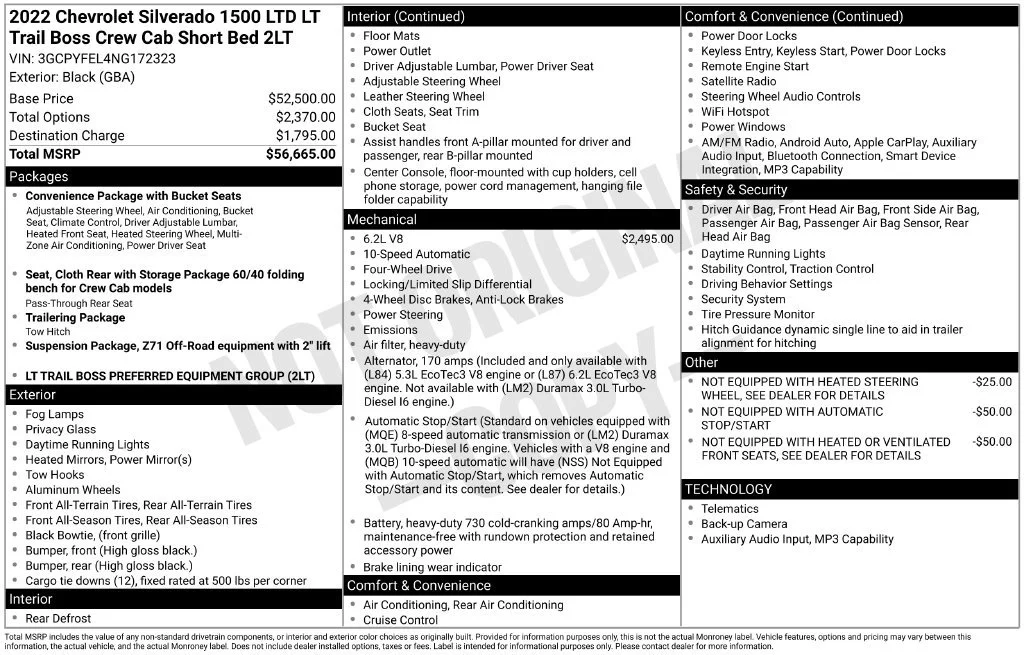 Used 2022 Black Chevrolet LT Trail Boss image 30