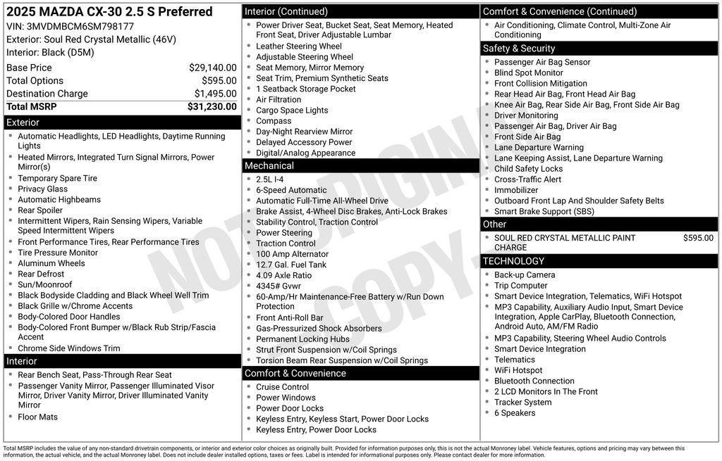 Used 2025 Red Crystal Mazda 2.5 S Preferred Package image 4
