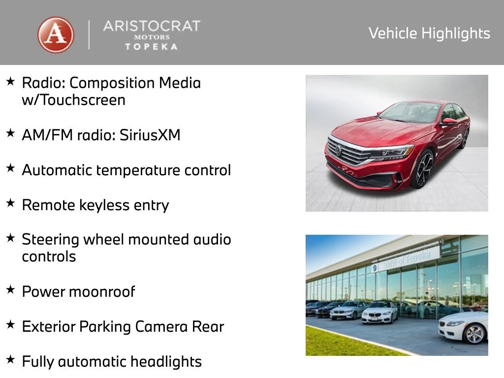 Used 2020 Volkswagen Passat R-Line with VIN 1VWMA7A3XLC025164 for sale in Kansas City