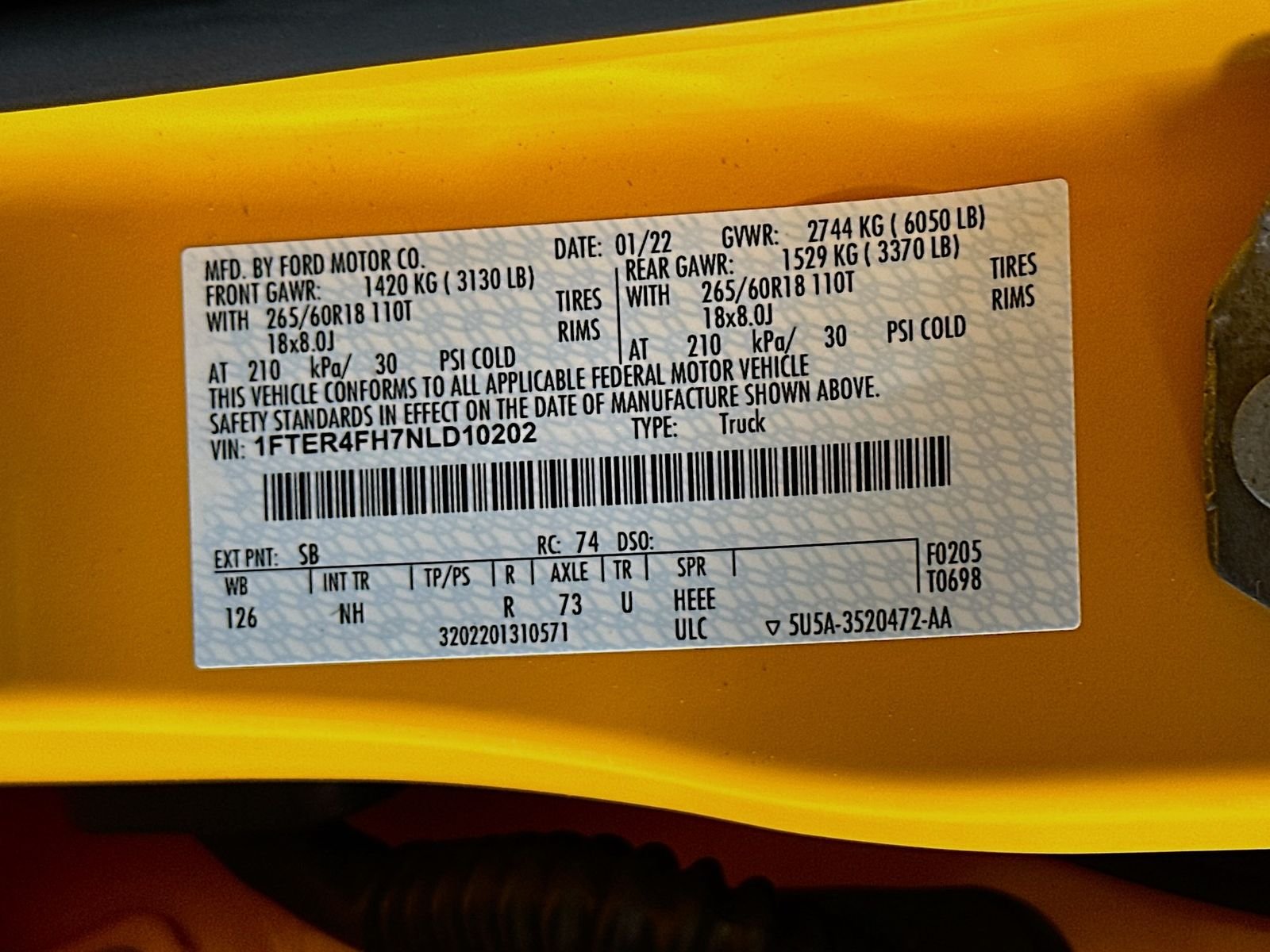 Used 2022 Cyber Orange Metallic Tricoat Ford Lariat image 30