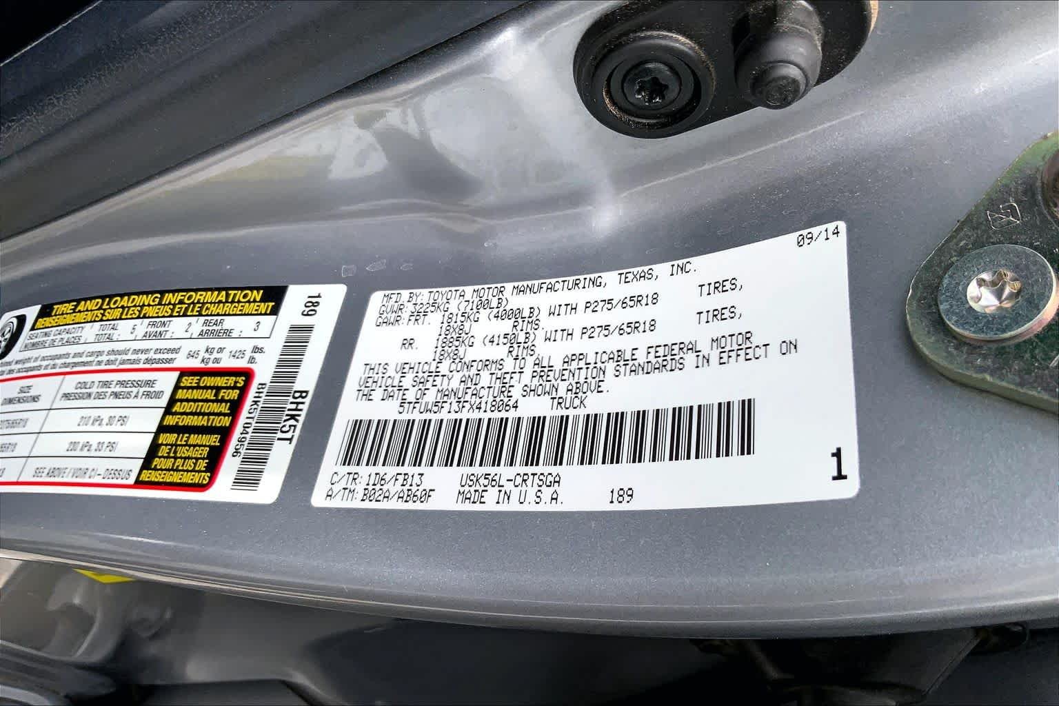 Used 2015 Silver Sky Metallic Toyota SR5 image 30
