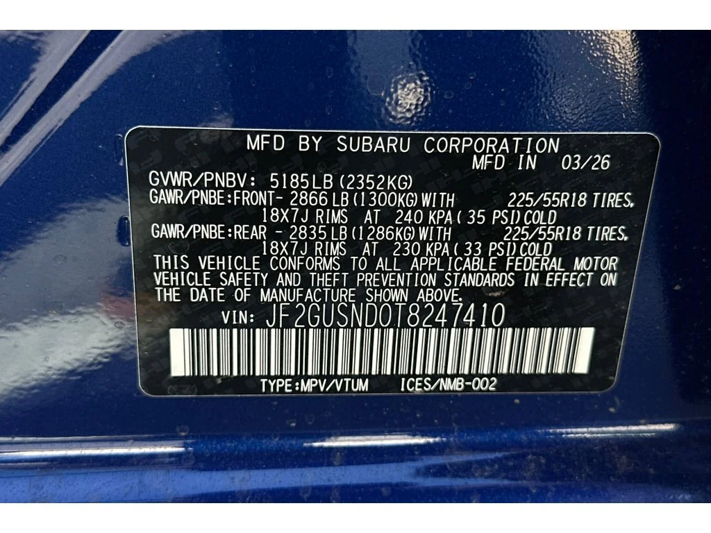 New 2026 SAPPHIRE BLUE PEARL Subaru Limited Hybrid image 28