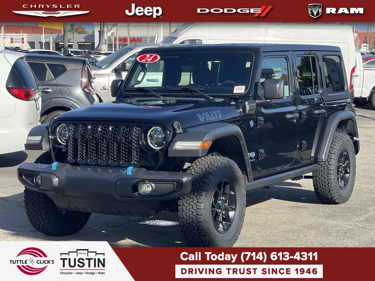 Used 2024 Black Clearcoat Jeep Willys image 3