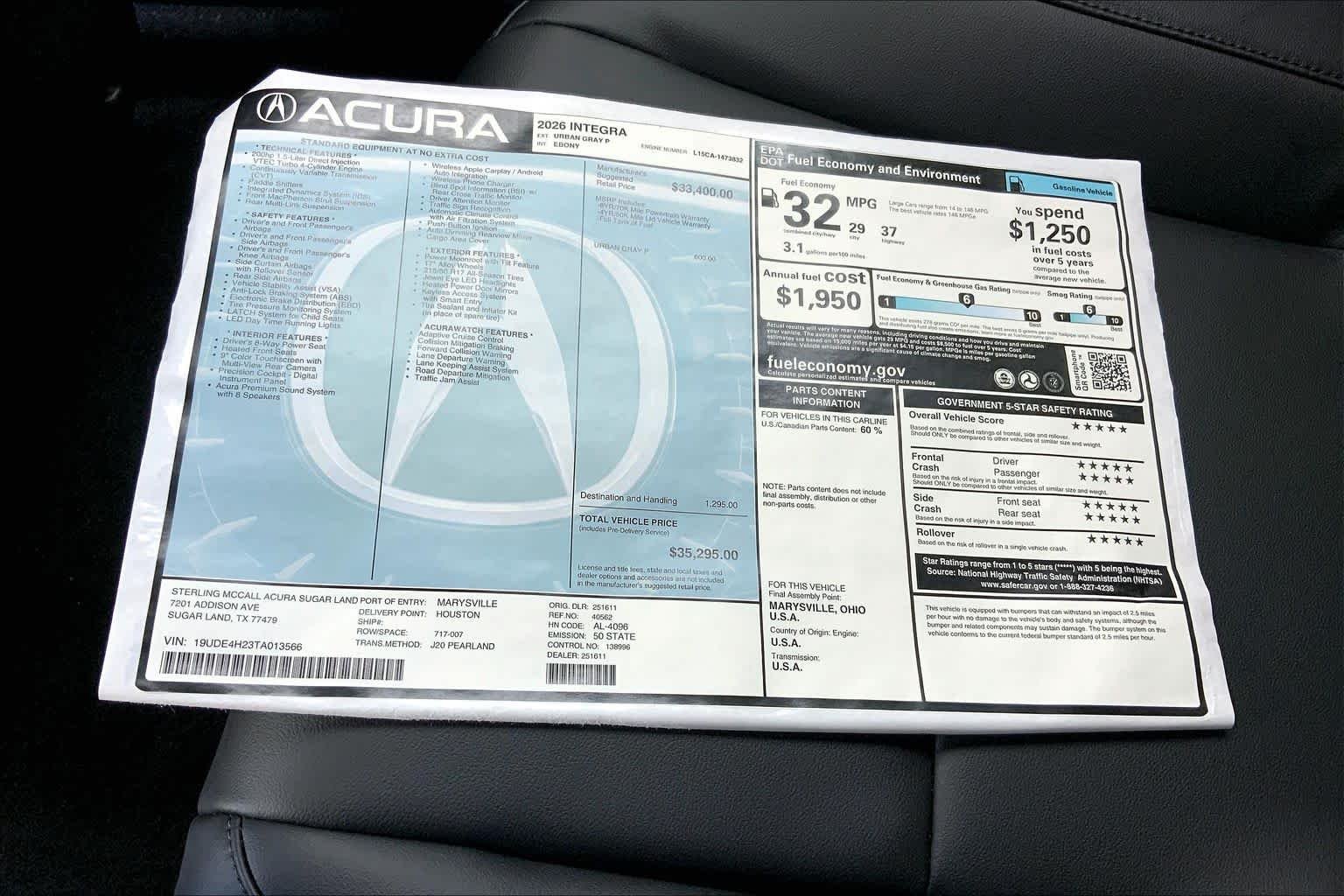 New 2026 Urban Gray Pearl Acura  image 22