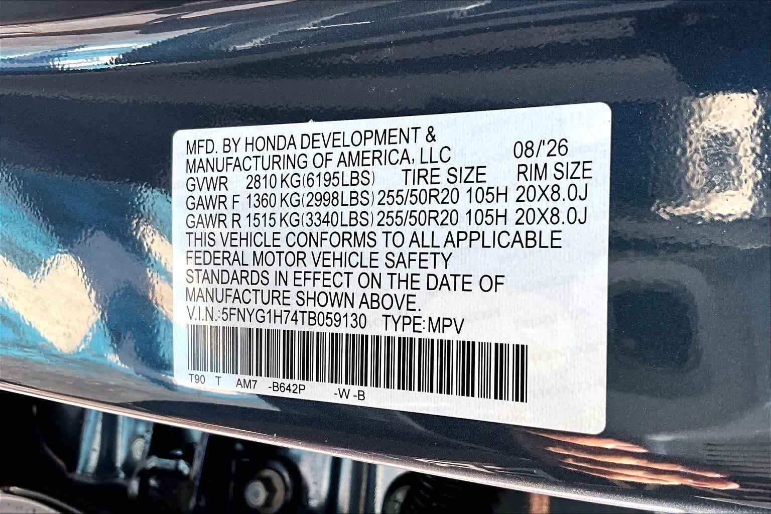 New 2026 Smoke Blue Pearl Honda Touring image 14