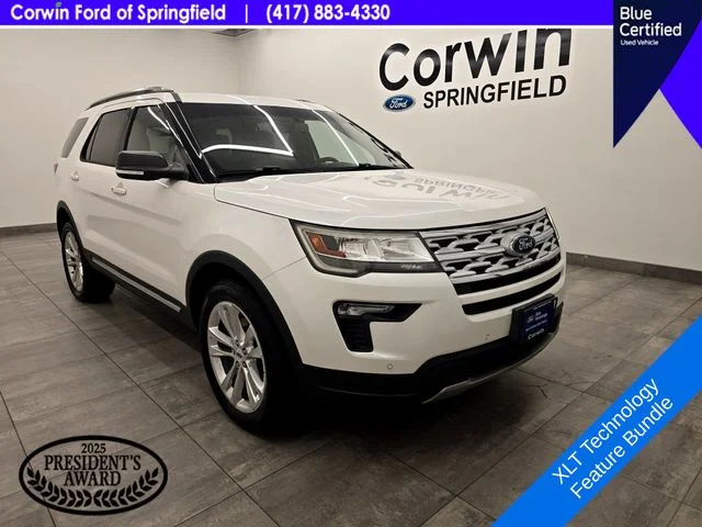 Used 2019 White Platinum Clearcoat Metallic Ford XLT image 8