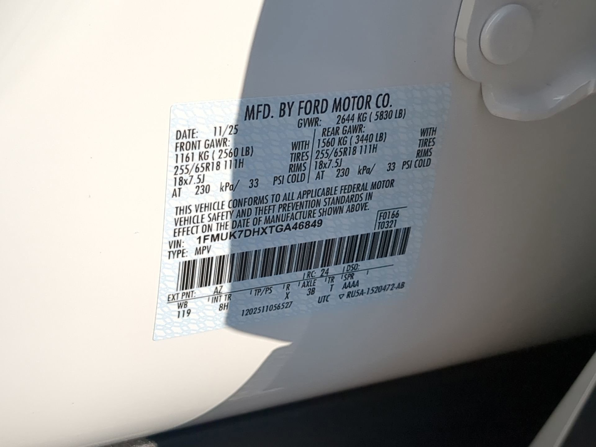New 2026 Star White Metallic Tri-Coat Ford Active image 63