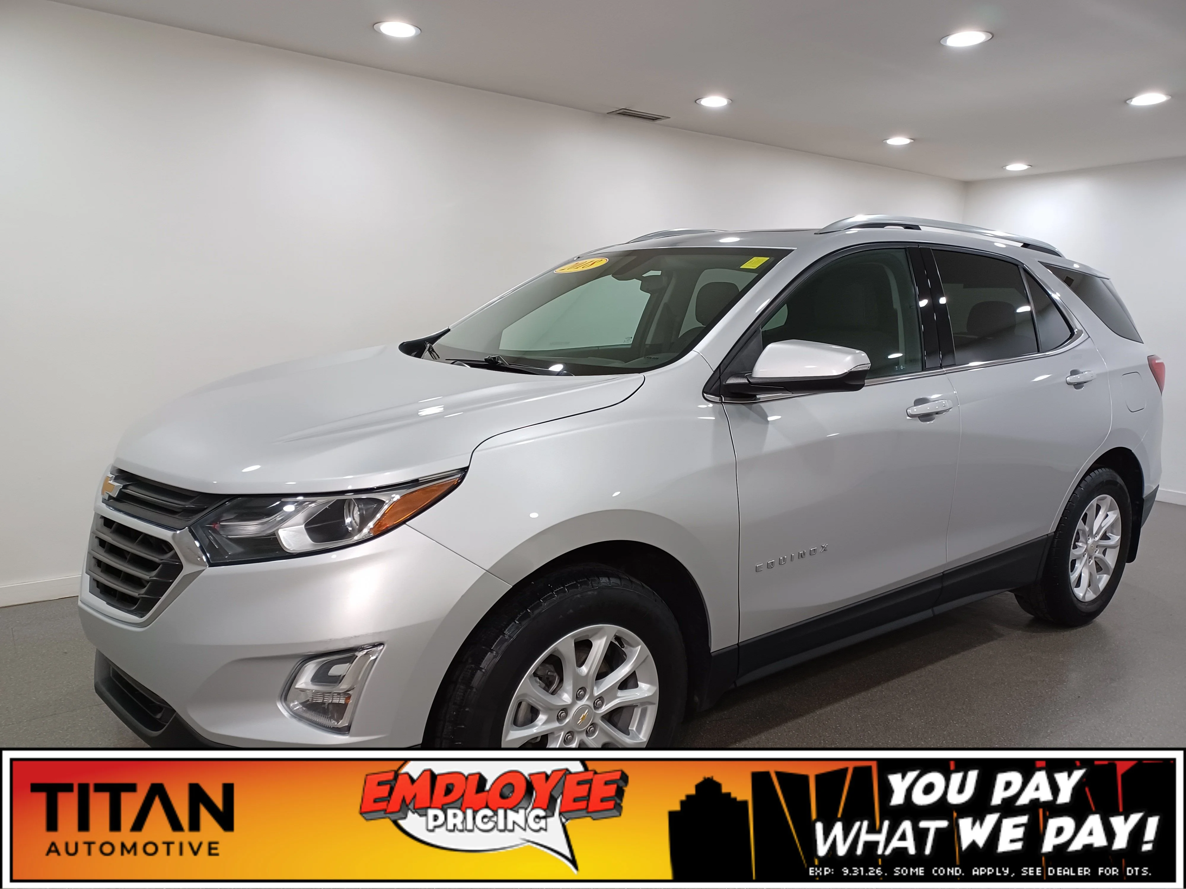 Certified Used 2018 Silver Ice Metallic Chevrolet LT AWD*Remote Start | Htd Seats | Pano Roof | Blind Spot Detection | Apple CarPlay | Roof Rails image 1