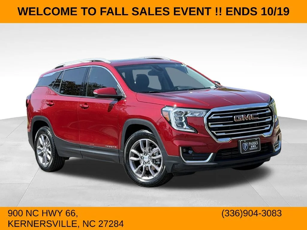 Used 2023 VOLCANIC RED TINTCOAT GMC SLT image 1
