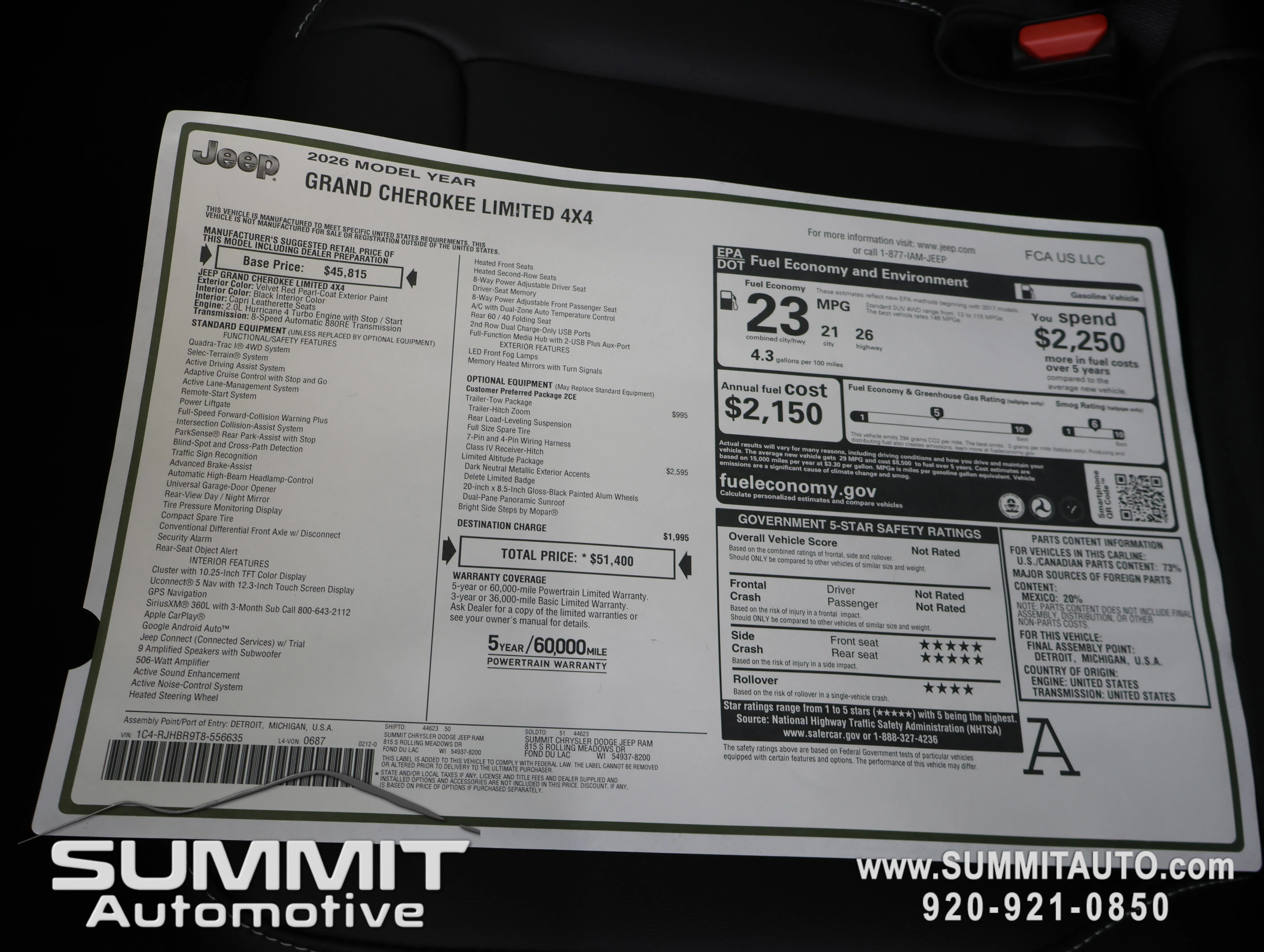 New 2026 Velvet Red Pearlcoat Jeep Limited image 34