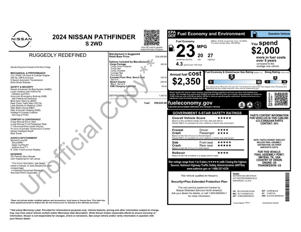 Used 2024 Black Nissan S image 2