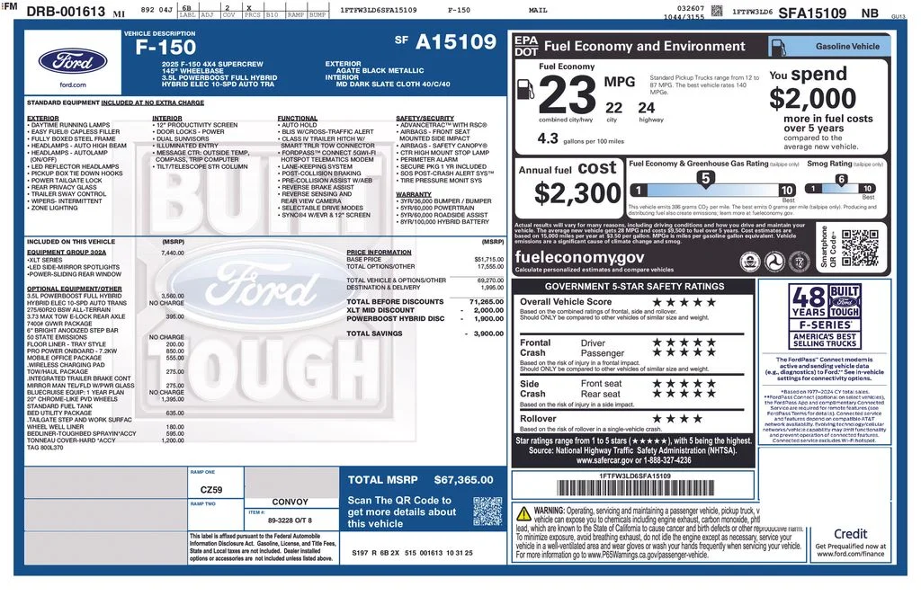Used 2025 Agate Black Metallic Ford XLT image 33