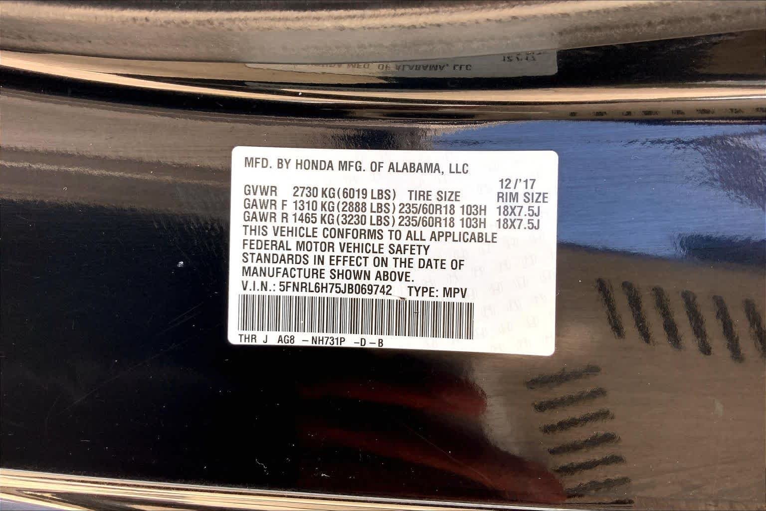 Used 2018 Crystal Black Pearl Honda EX-L image 36