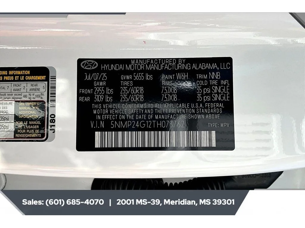 Used 2026 SERENITY WHITE Hyundai SEL image 7
