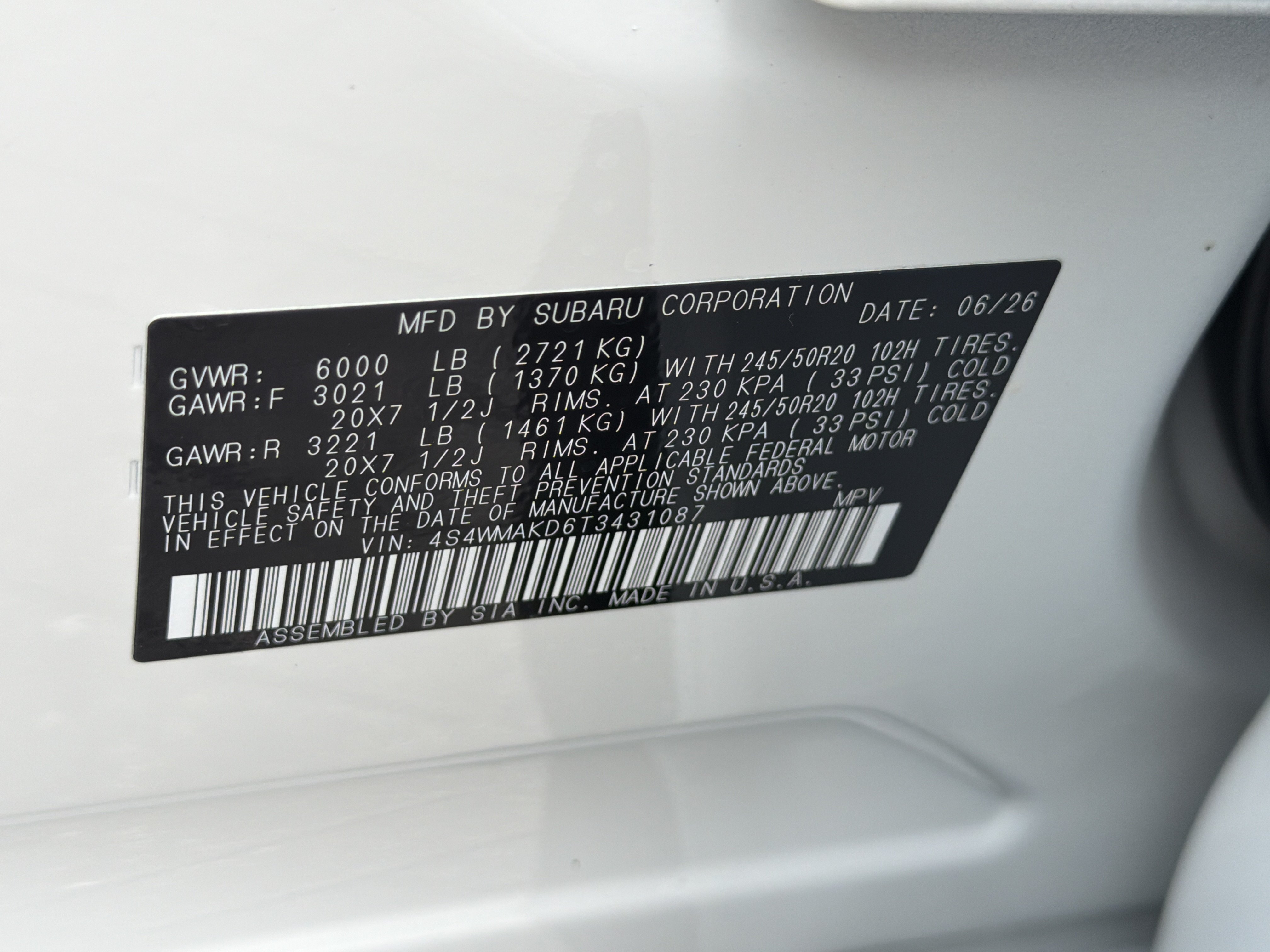New 2026 CRYSTAL WHITE PEARL Subaru Touring 7-Passenger image 35