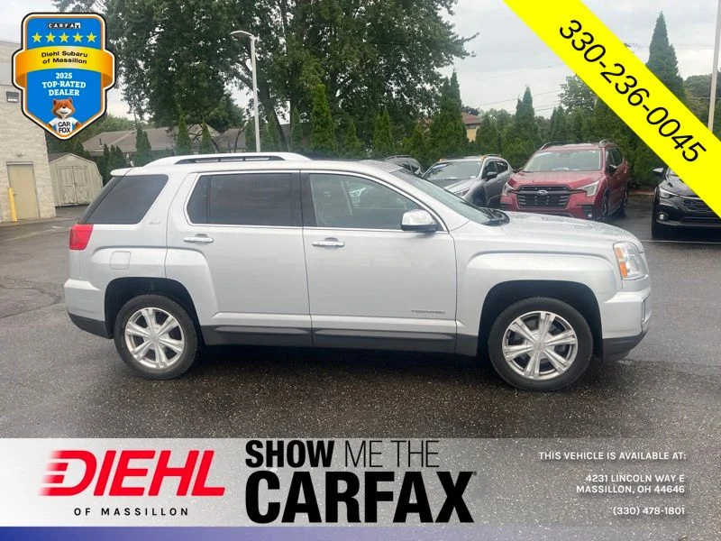 Used 2017 GMC Terrain SLT with VIN 2GKFLUE36H6206426 for sale in Massillon, OH