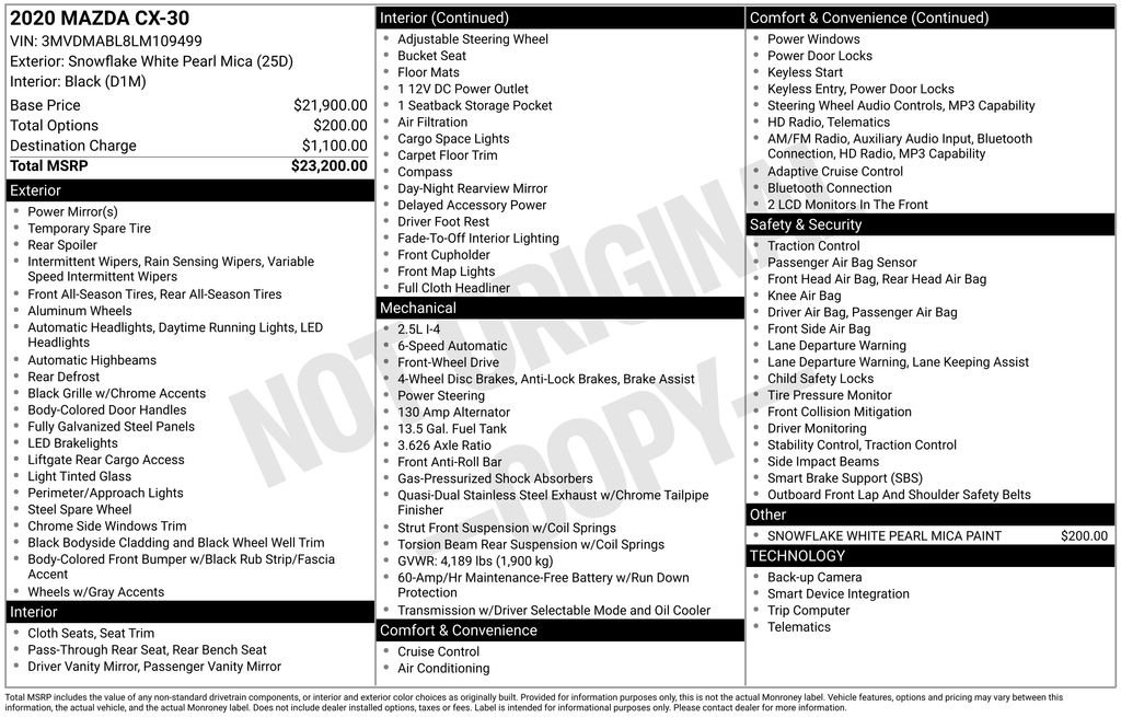 Used 2020 Snowflake White Pearl Mazda S image 3