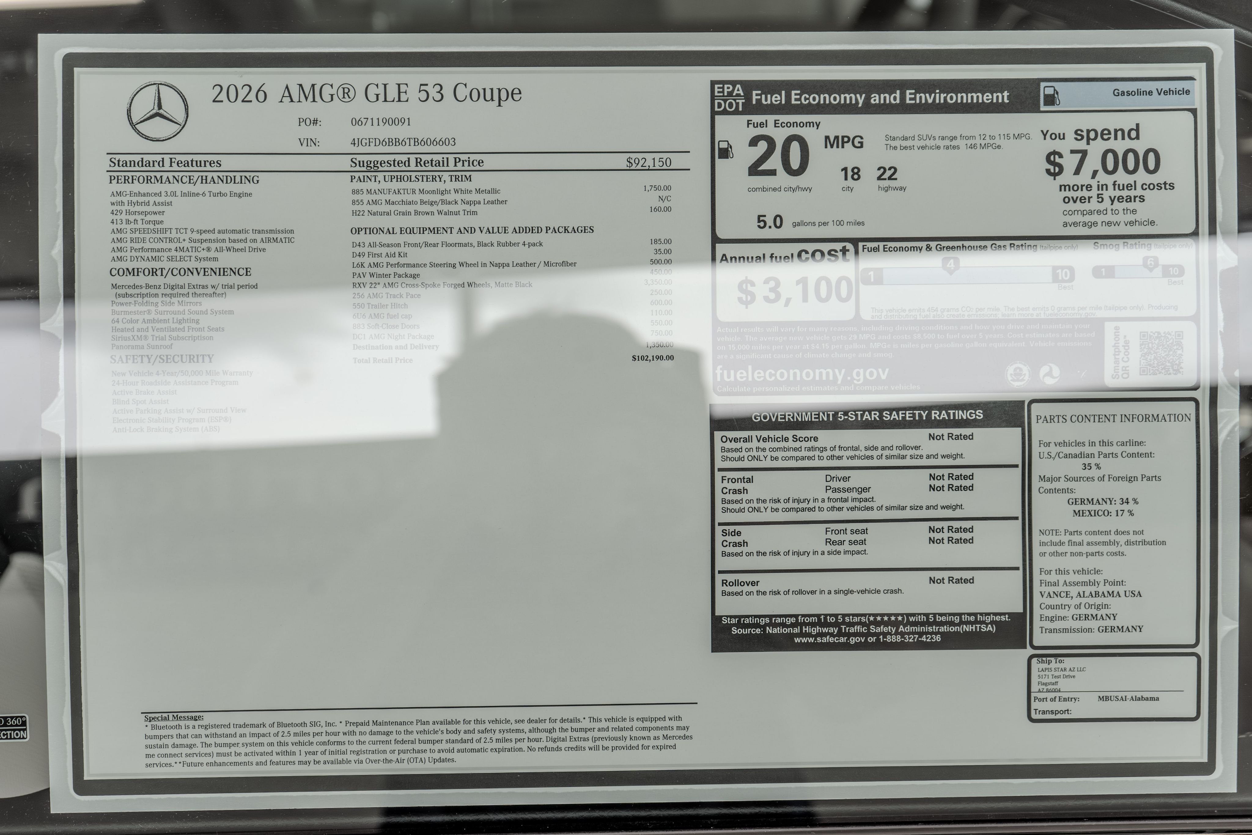 New 2026 MANUFAKTUR Moonlight White Metallic Mercedes-Benz GLE 53 AMG® image 36