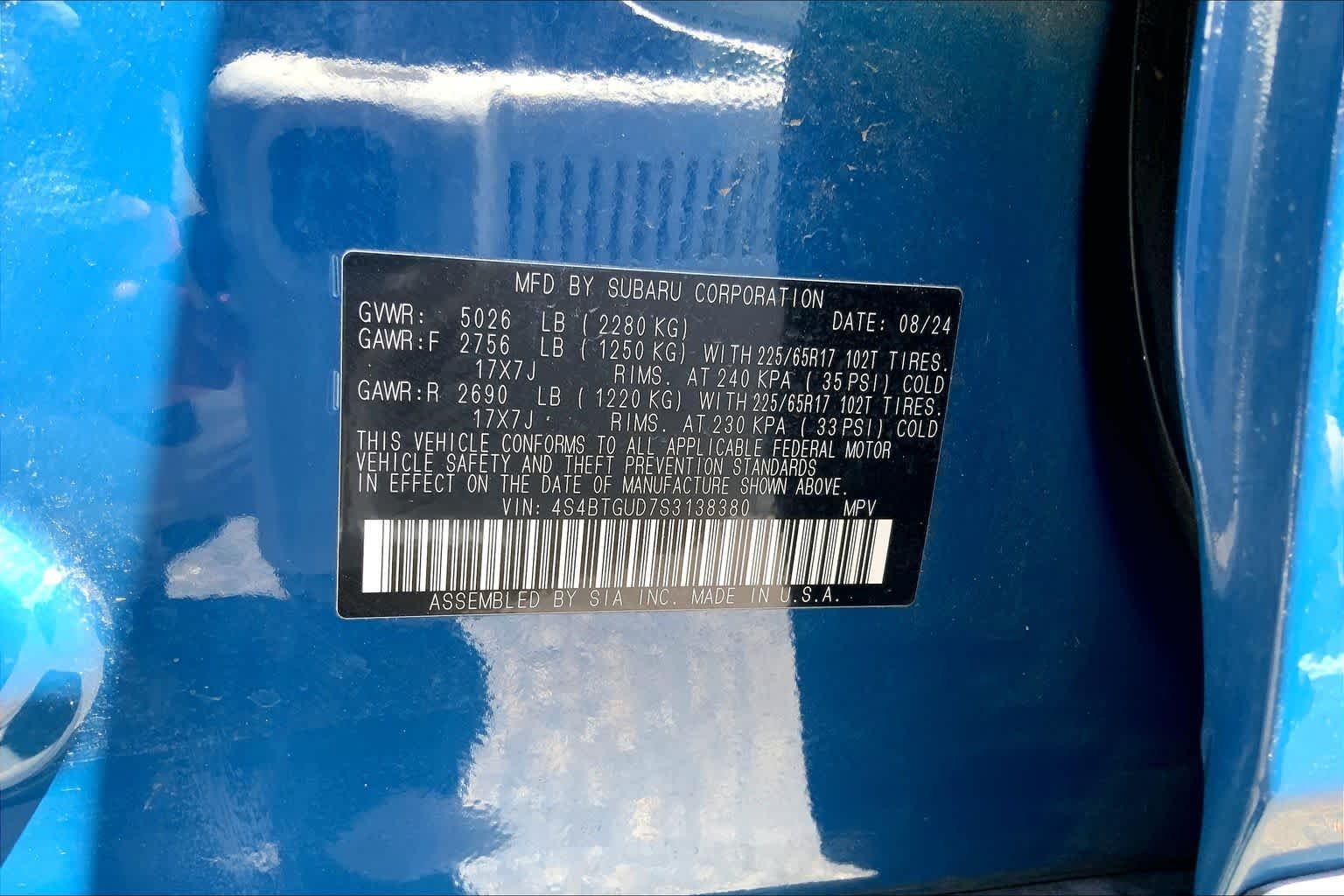 Used 2025 Geyser Blue Subaru Wilderness image 28