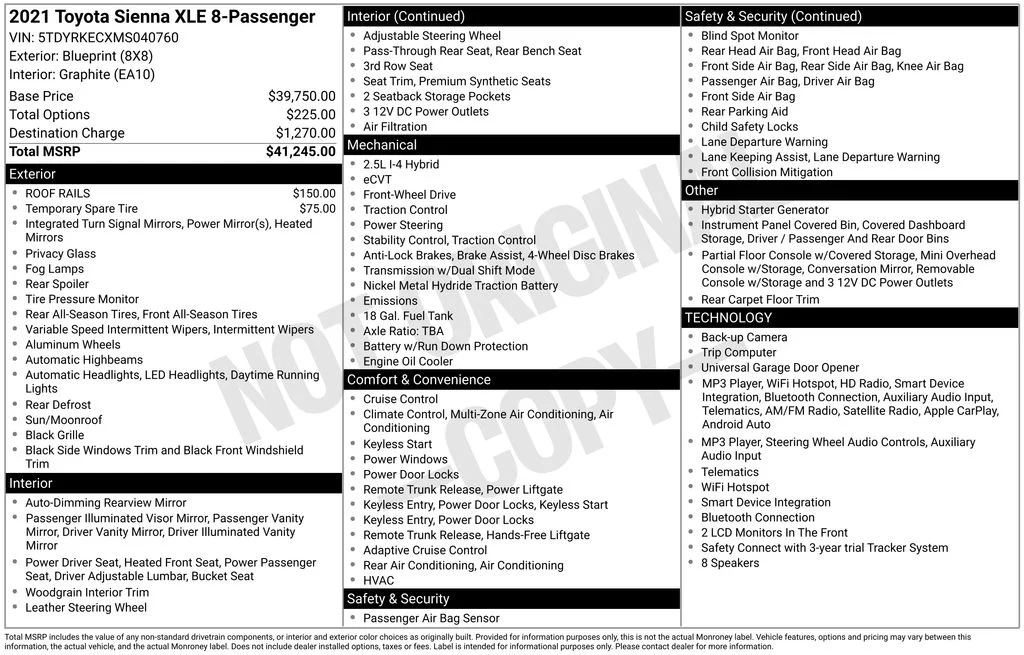 Used 2021 Blue Toyota XLE image 11