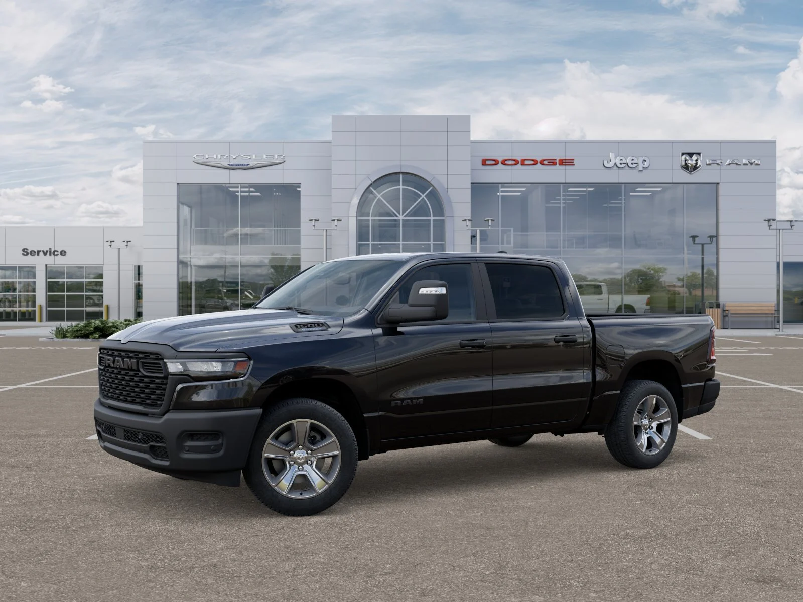 New 2025 Diamond Black Crystal Pearl-Coat Exterior Paint RAM Tradesman image 35