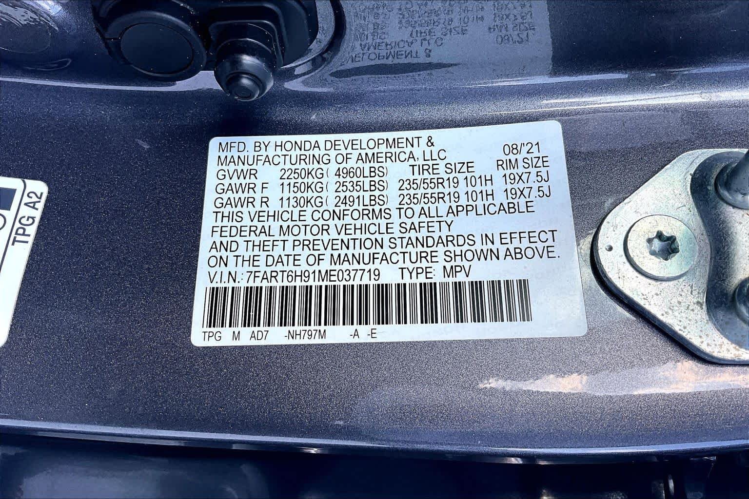 Used 2021 Modern Steel Metallic Honda Touring image 32