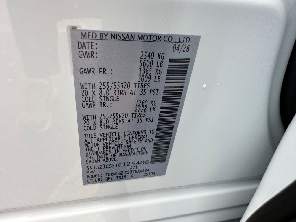 New 2026 Everest White Pearl TriCoat Nissan SL image 11
