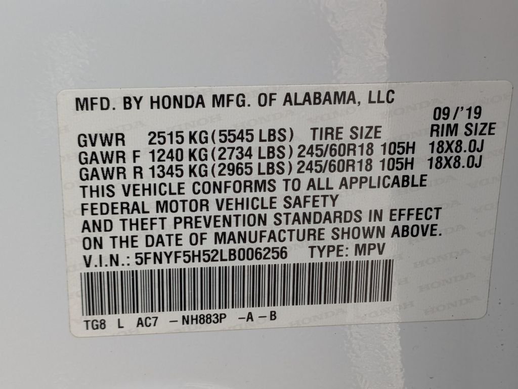 Used 2020 White Honda EX-L image 31
