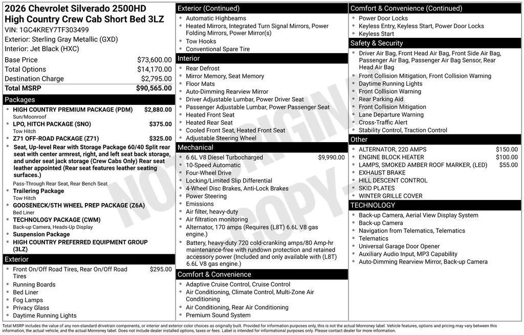 2026 Chevrolet Silverado HD High Country 4WD Crew Cab Standard Box's photo