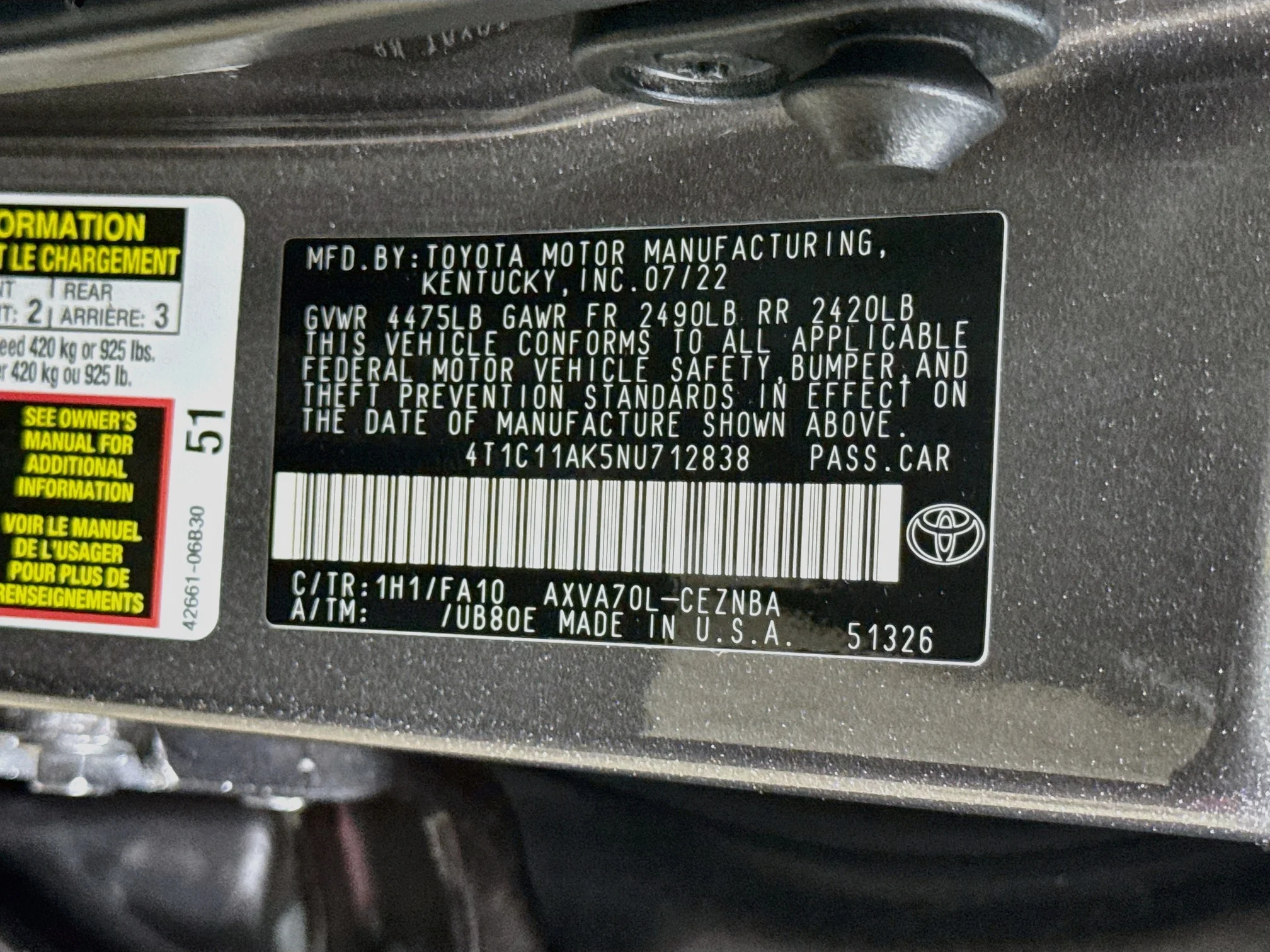 Certified Used 2022 Predawn Gray Mica Toyota LE image 30