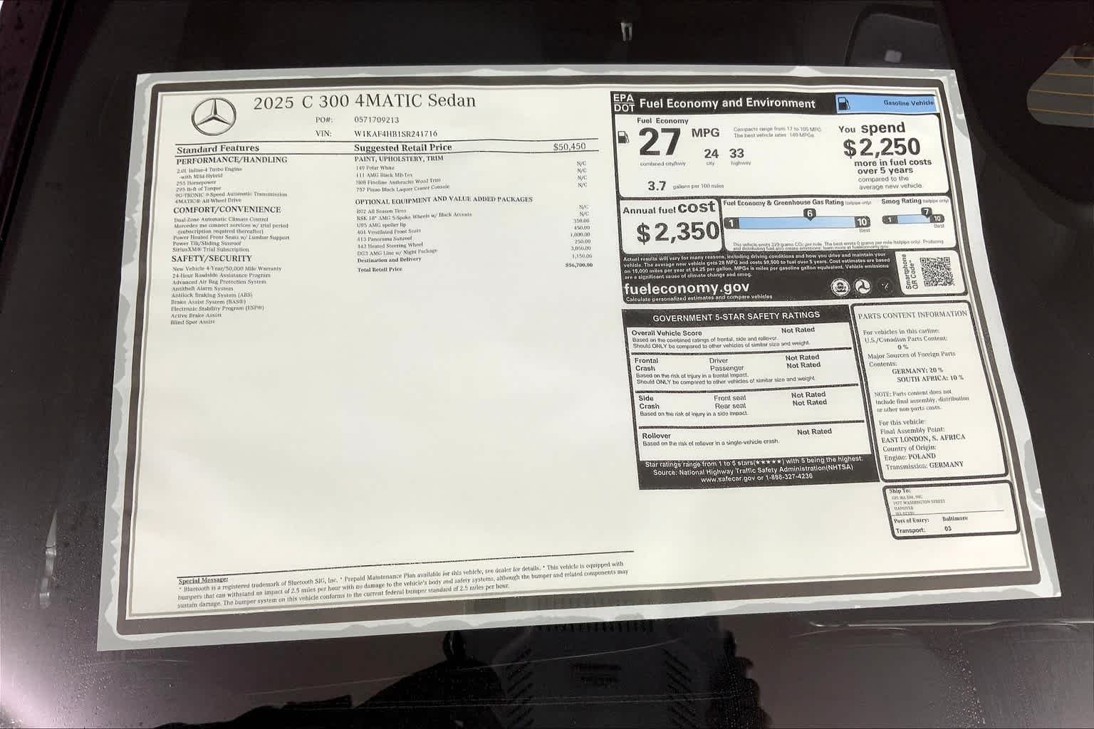 Used 2025 Polar White Mercedes-Benz C 300 image 19