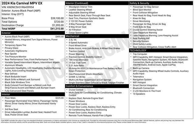 Used 2024 Black Kia EX image 32
