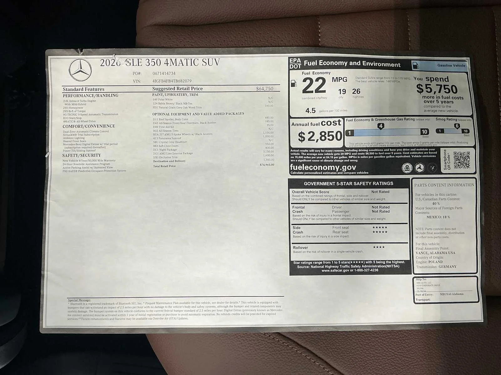 New 2026 Polar White Mercedes-Benz GLE 350 image 18