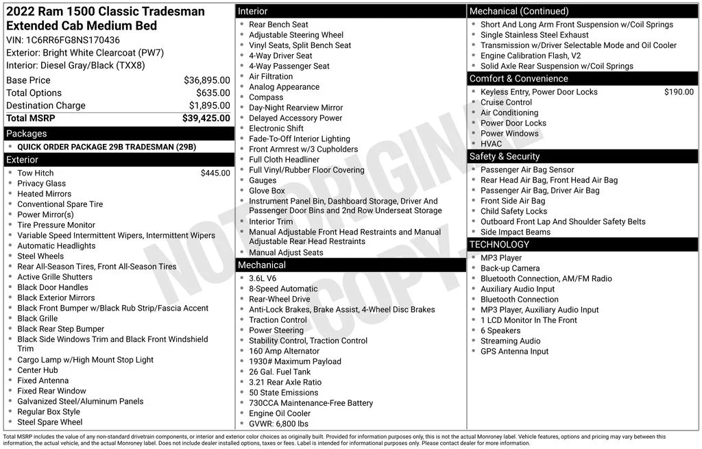 Used 2022 Bright White Clearcoat Ram Tradesman image 10