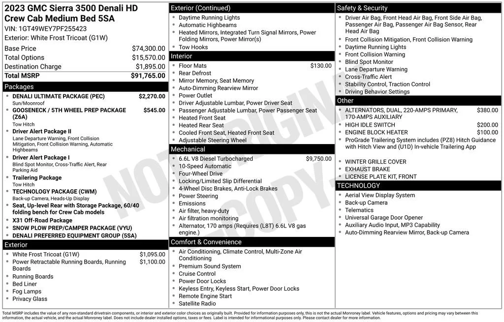 Used 2023 White Frost Tricoat GMC Denali image 1