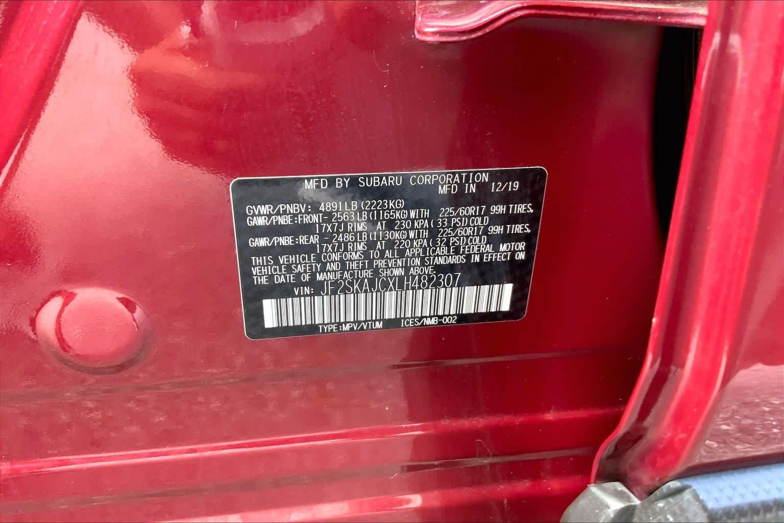 Used 2020 Crimson Red Pearl Subaru Premium image 28