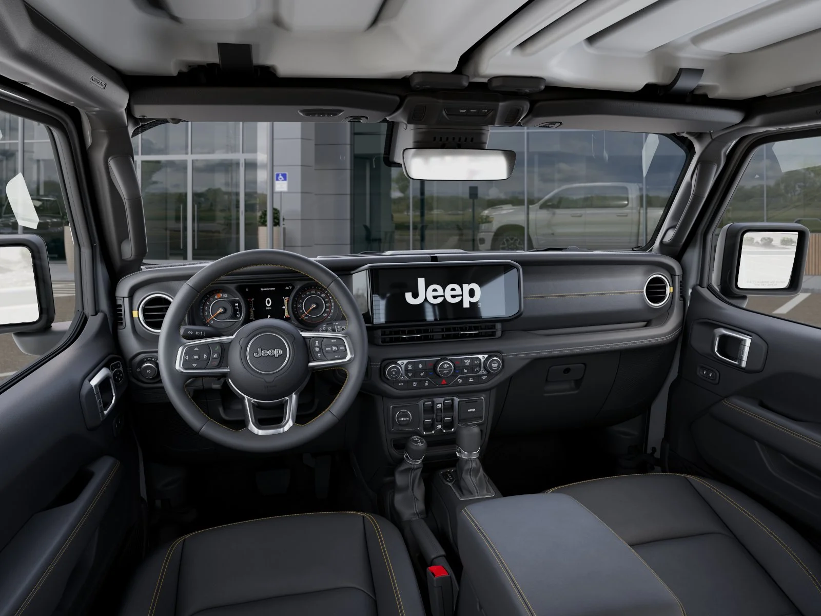 New 2026 Bright White Clear-Coat Exterior Paint Jeep Sahara 4-Door image 40