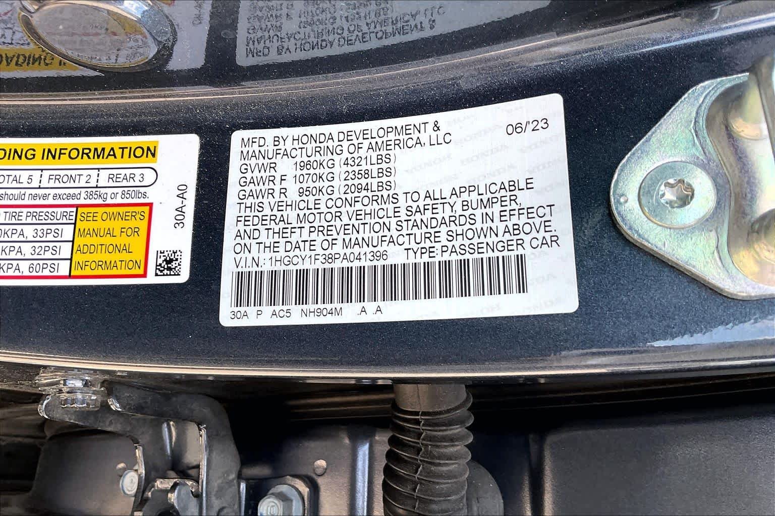 Used 2023 Meteorite Gray Metallic Honda EX image 33