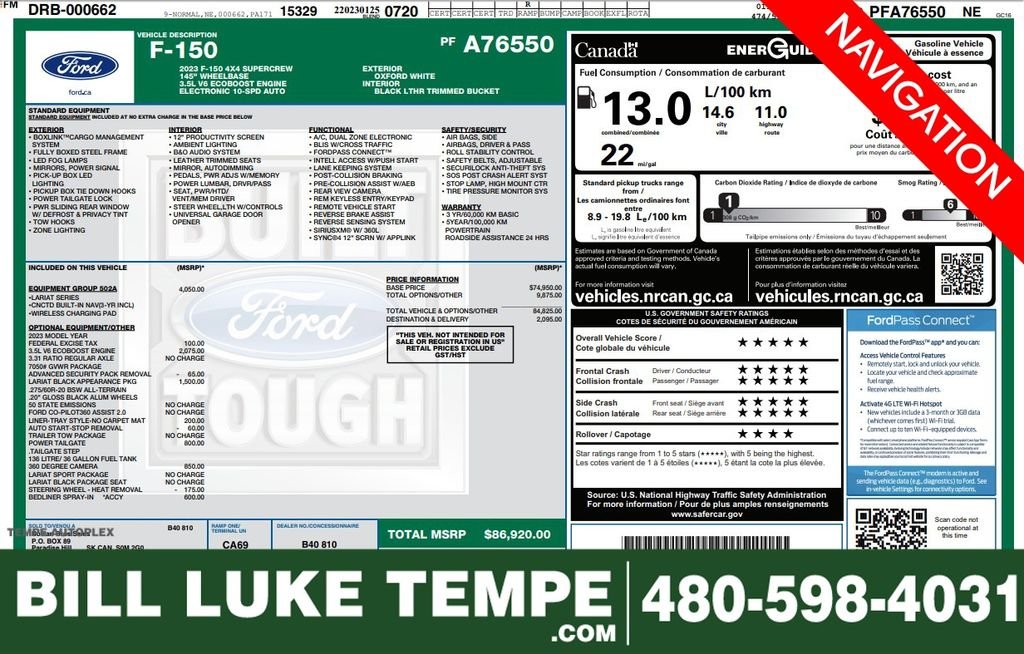 2023 Ford F-150 Lariat 4x4 SuperCrew 145 in's photo