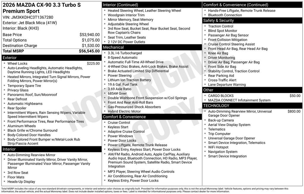 New 2026 Jet Black Mica Mazda 3.3 Turbo S Premium Sport AWD image 4