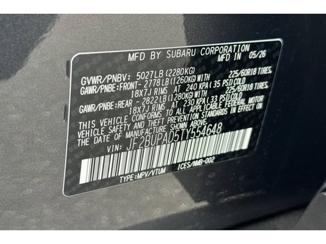 New 2026 MAGNETITE GRAY METALLIC Subaru Premium image 36